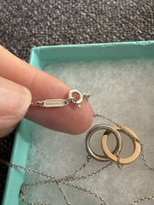 Tiffany & Co. 1837 Silver & 18k gold interlocking circles necklace