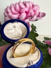22ct Antique Gold 5mm Court Style Wedding ring 1903-1904 Birmingham Hallmark 7g