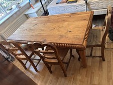 Vintage Pine/Oak Dining Room Set With 4 Matching Chairs