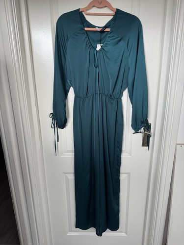 Zara teal satin jumpsuit - zara, size