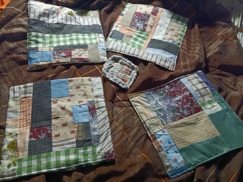 Quilted neutral brown green - quilted,