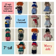 7” handmade knitted doll