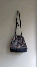Cath Kidston Bucket Bag – Bird Print – Canvas & Leather – Drawstring Bag
