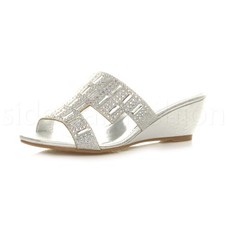 Womens ladies wedge heel peep