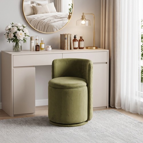 Velvet storage ottoman vanity - storage,