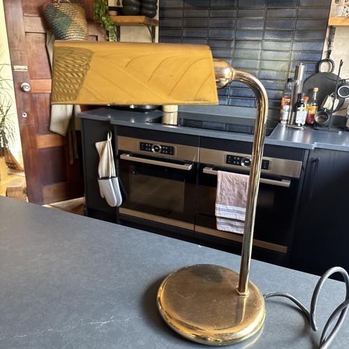 Gold brass coloured desk lamp - coloured,