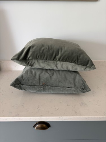 Grey velours square - , cushion