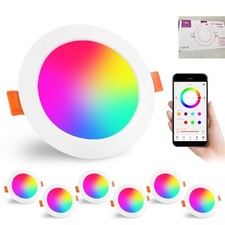 ×6pack RGBWW LED Downlights Ceiling 4inch 12W TD4C001 10-11cm APP Control, White