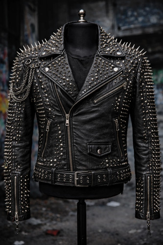 New men black studded - new,