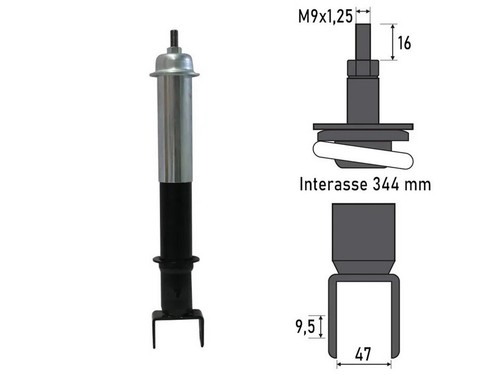 Rear hydraulic shock - , absorber