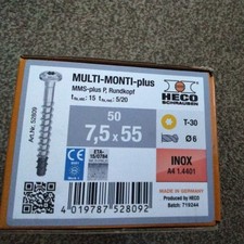 50 pack HECO SCHRAUBEN MULTI MONTI - Plus, MMS - Plus SS 7,5x55