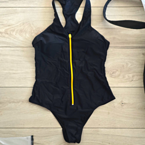 Women black gold one - black/gold, one-piece