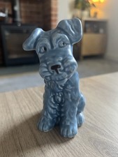 Vintage Sylvac 1378 Terrier Dog Figurine in Blue