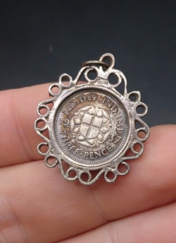 Vintage silver pendant 1937 - w/,