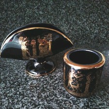Vintage Napkin Holder Black &