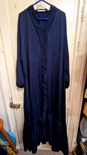 M, L Black Blue Abaya Long