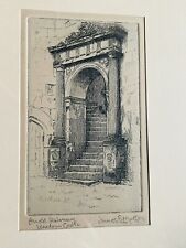 Original Signed Etching Stairway Wardour Castle James E Masters 1940 Ltd Edition