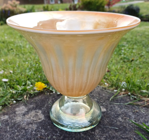 Orange lustre iridescent glass - iridescent,