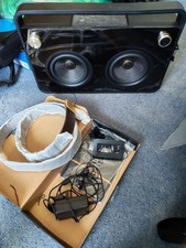 TDK 2-Speaker Boombox with Brown Leather Shoulder Strap