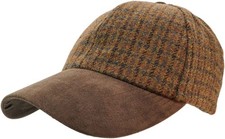 Wool Tweed Baseball Cap – Suede Peak Outdoor Country Hunting Caps