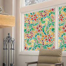 1m x 60cm Vinyl Stained Glass Window Film Door Screen Privacy Sticker Wallpaper