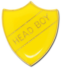 Head Boy Pin Badge in Yellow