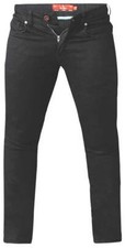 D555 Duke Big Mens Black Stretch Jeans Tapered Fit Plus Size 40"-60" (KS15498)