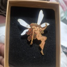 Vtg Cloisonne Fairy Brooch