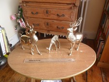 Vintage Brass Stag Deer Pair &