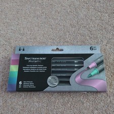 Spectrum Noir Metallic Pens Rare Minerals 6 Pack Twin Tip Markers Brand New