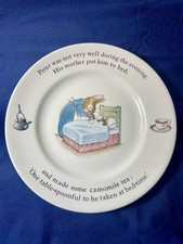 Wedgwood Peter Rabbit Child’s Tea Plate Beatrix Potter Design Nursery Kids