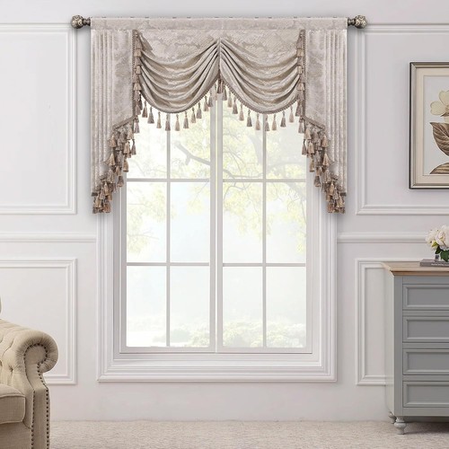 Swag valance damask - valance, waterfall