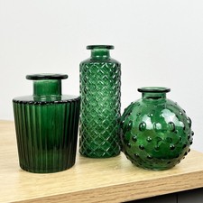 Green Coloured Glass Bud Vase