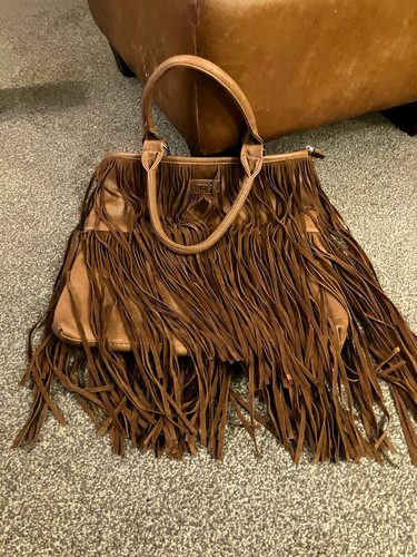 Brown leather suede - brown, tote