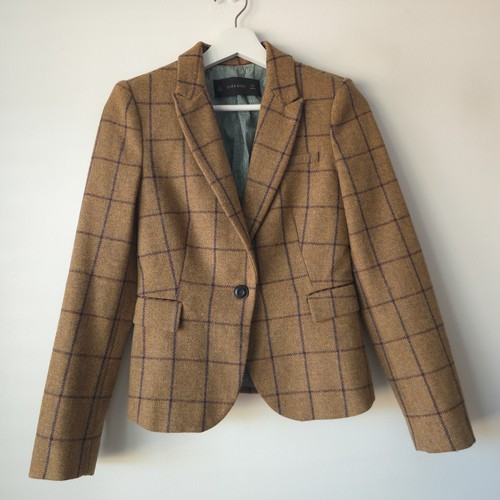 Zara 100 wool camel blazer - 100%,