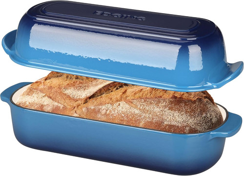 Enameled cast iron loaf pan - enameled,
