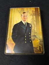 Vintage Edward Sharp Toffee Tin Prince Philip Naval Portrait Royal Memorabilia