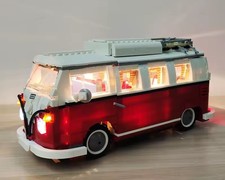 Creator Expert VW T1 Camper Van Red Building Kit + LIGHTS /or Blue Small Version