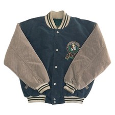 Wellington Universidad Central Varsity Bomber Jacket 90s Snap Blue Mens Small