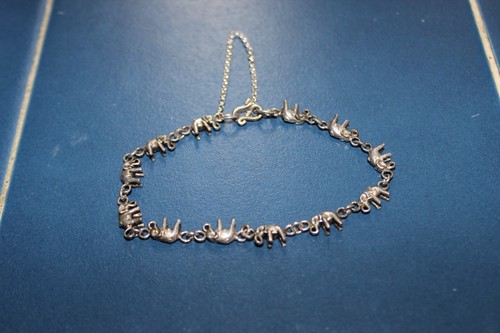 Silver metal bracelet with - bracelet,