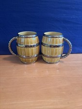 Pair wade barrel tankards - barrel,