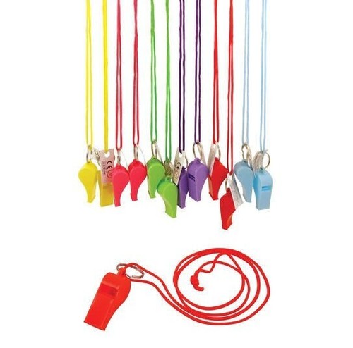 Neon party whistles - x,