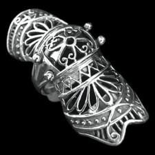 Armor Link Ring Silver Gothic