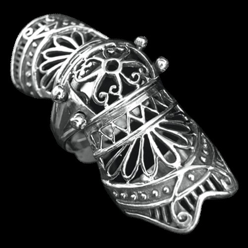 Armor link ring silver - link,