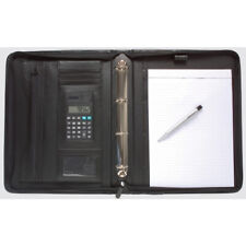 A4 Black Delux Executive Folder -Briefcase Portfolio With Calculator Ring Binder