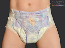 CustomZ Ice Queen ABDL Adult Baby Diaper Nappy with Fade When Wet Snowflakes
