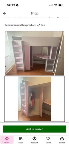 Cabin bed with desk - ,, wardrobe