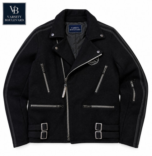Mens wool black biker - mens,