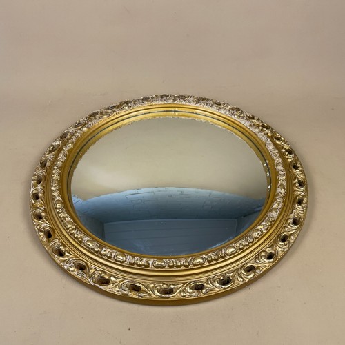 Round gold convex mirror - convex,