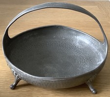 Vintage 1930s Viners Craftman Pewter Basket/ Tray